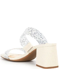 Alex Marie Austyn Pearl and Rhinestone Clear Banded Dress Slide Sandals