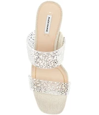 Alex Marie Austyn Pearl and Rhinestone Clear Banded Dress Slide Sandals