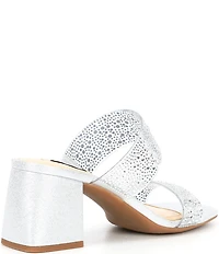 Alex Marie Austyn Rhinestone Clear Banded Dress Slide Sandals
