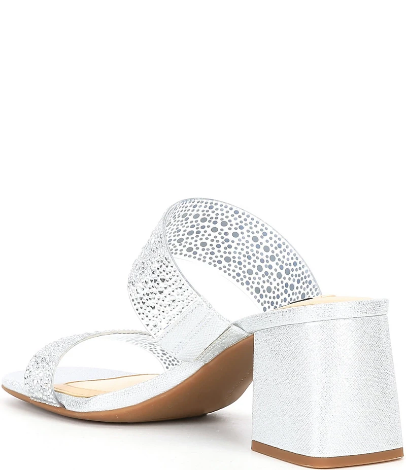 Alex Marie Austyn Rhinestone Clear Banded Dress Slide Sandals