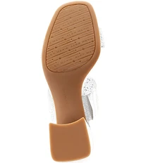 Alex Marie Austyn Rhinestone Clear Banded Dress Slide Sandals