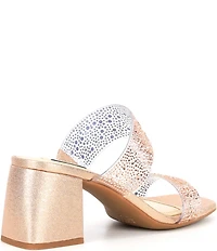 Alex Marie Austyn Rhinestone Clear Banded Dress Slide Sandals