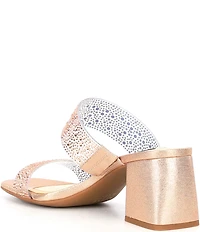 Alex Marie Austyn Rhinestone Clear Banded Dress Slide Sandals