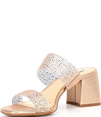 Alex Marie Austyn Rhinestone Clear Banded Dress Slide Sandals