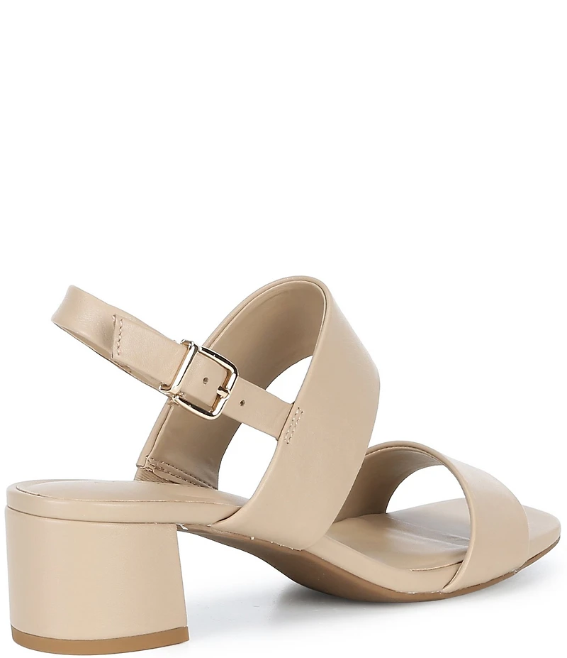 Alex Marie Barb Leather Double Banded Block Heel Sandals