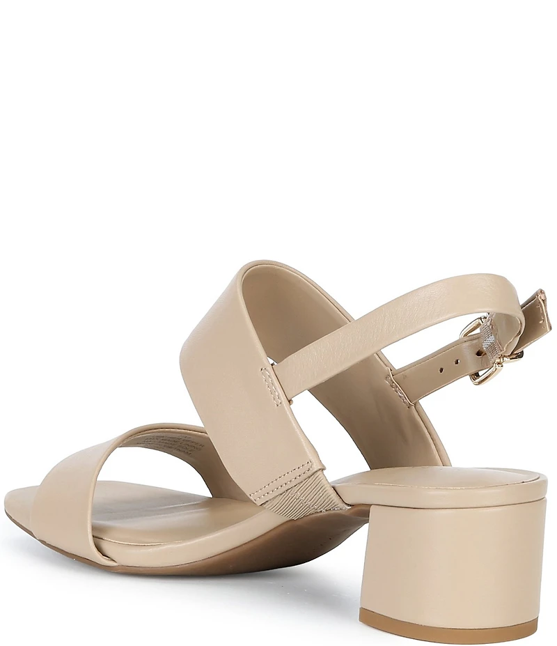 Alex Marie Barb Leather Double Banded Block Heel Sandals