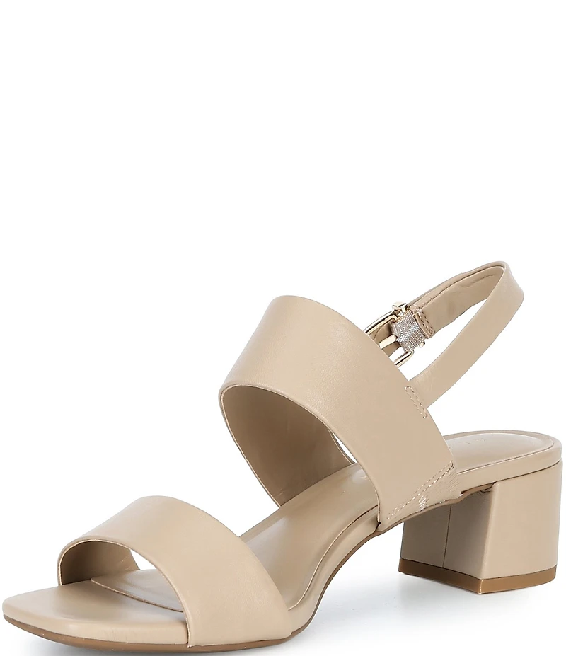 Alex Marie Barb Leather Double Banded Block Heel Sandals