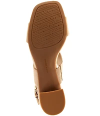 Alex Marie Barb Leather Double Banded Block Heel Sandals