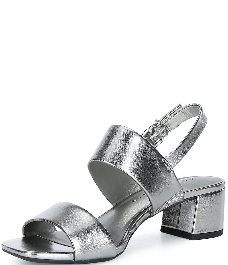 Alex Marie Barb Leather Double Banded Block Heel Sandals