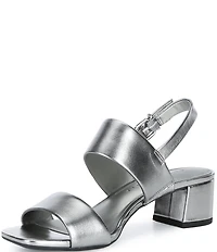 Alex Marie Barb Leather Double Banded Block Heel Sandals