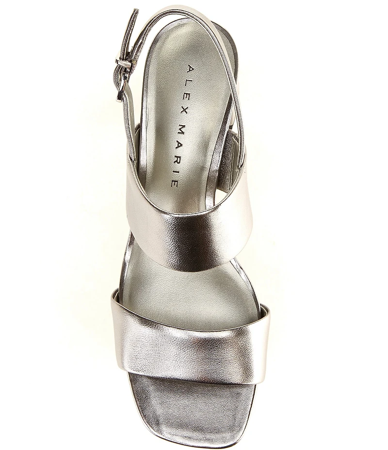Alex Marie Barb Leather Double Banded Block Heel Sandals