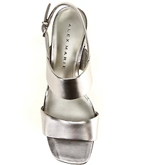 Alex Marie Barb Leather Double Banded Block Heel Sandals