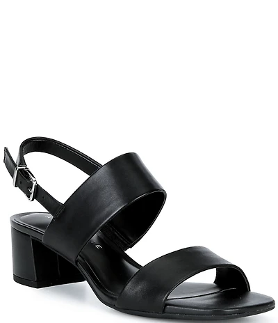 Alex Marie Barb Leather Double Banded Block Heel Sandals