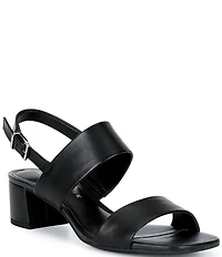 Alex Marie Barb Leather Double Banded Block Heel Sandals