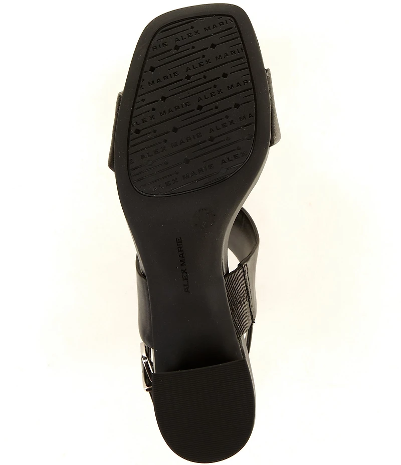 Alex Marie Barb Leather Double Banded Block Heel Sandals
