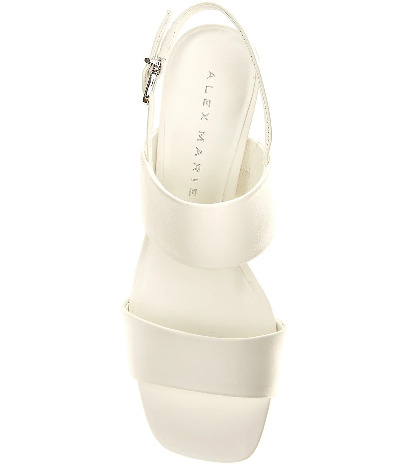 Alex Marie Barb Leather Double Banded Block Heel Sandals