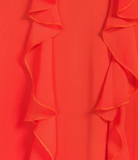Alex Marie Beckett Halter Neckline Sleeveless Chiffon Ruffle Maxi Dress