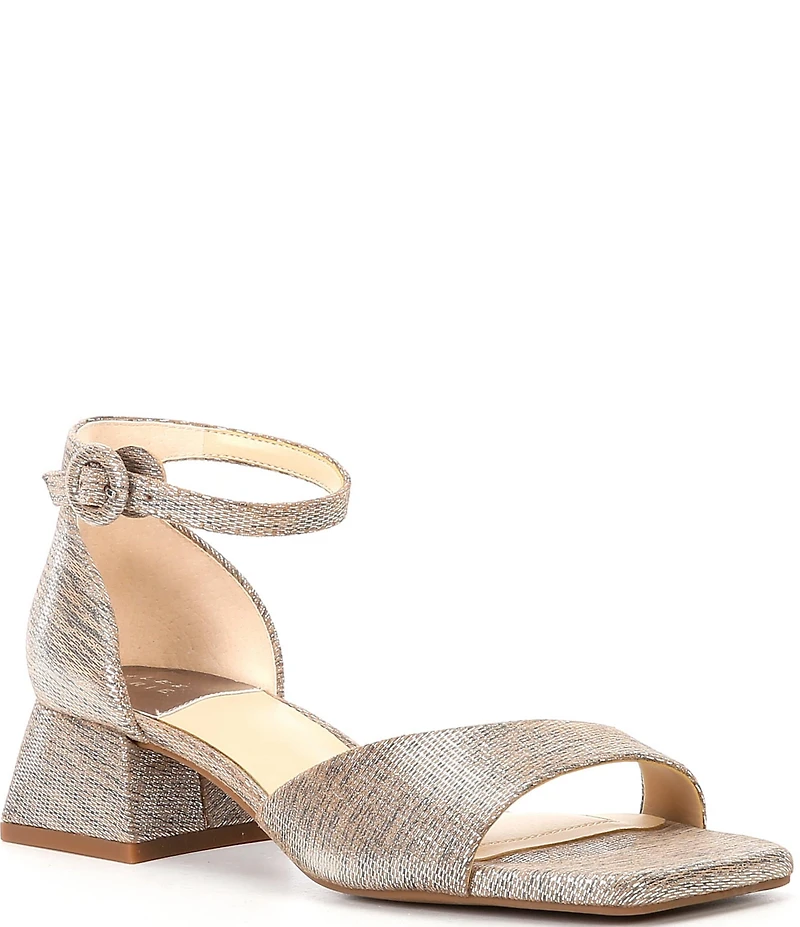Alex Marie Belami Metallic Leather Square Toe Dress Sandals