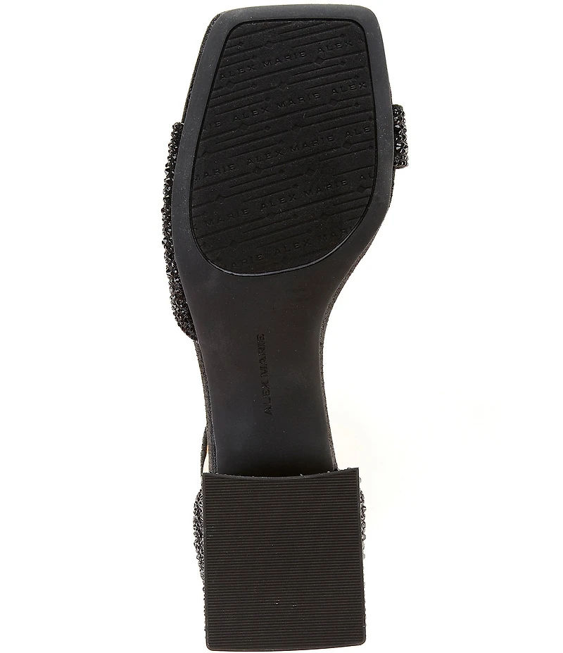 Alex Marie Belami Rhinestone Square Toe Dress Sandals