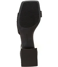 Alex Marie Belami Rhinestone Square Toe Dress Sandals