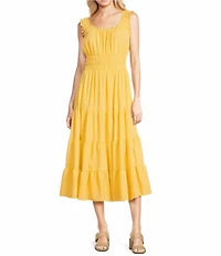 Alex Marie Bentley Pebble Crepe Scoop Neck Sleeveless Maxi Dress