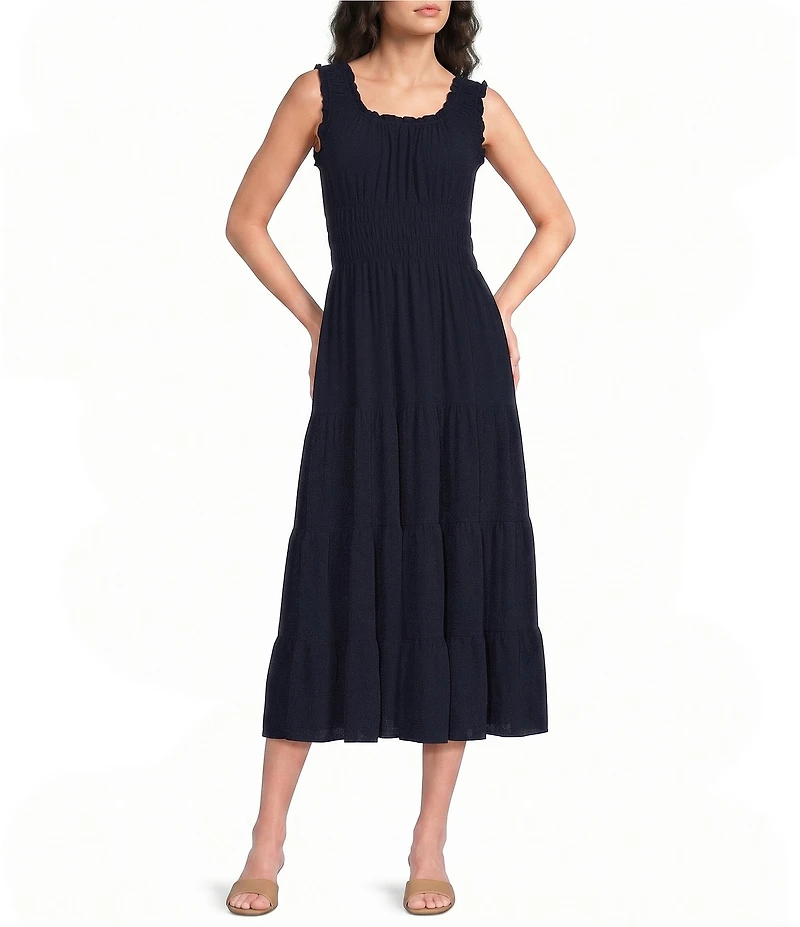 Alex Marie Bently Crepe Square Neck Sleeveless Dress