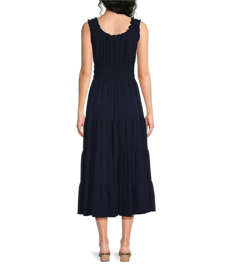 Alex Marie Bently Crepe Square Neck Sleeveless Dress