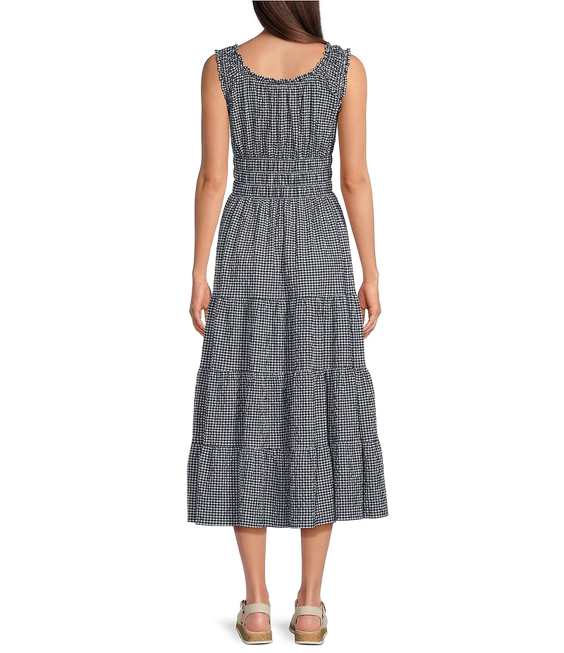 Alex Marie Bently Gingham Square Neck Sleeveless Dress