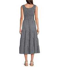 Alex Marie Bently Gingham Square Neck Sleeveless Dress