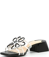 Alex Marie Bernice Clear Colorblock Flower Ornament Slide Sandals