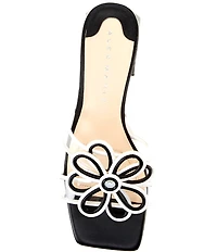 Alex Marie Bernice Clear Colorblock Flower Ornament Slide Sandals