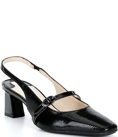 Alex Marie Blair Lizard Embossed Mary Jane Slingback Pumps