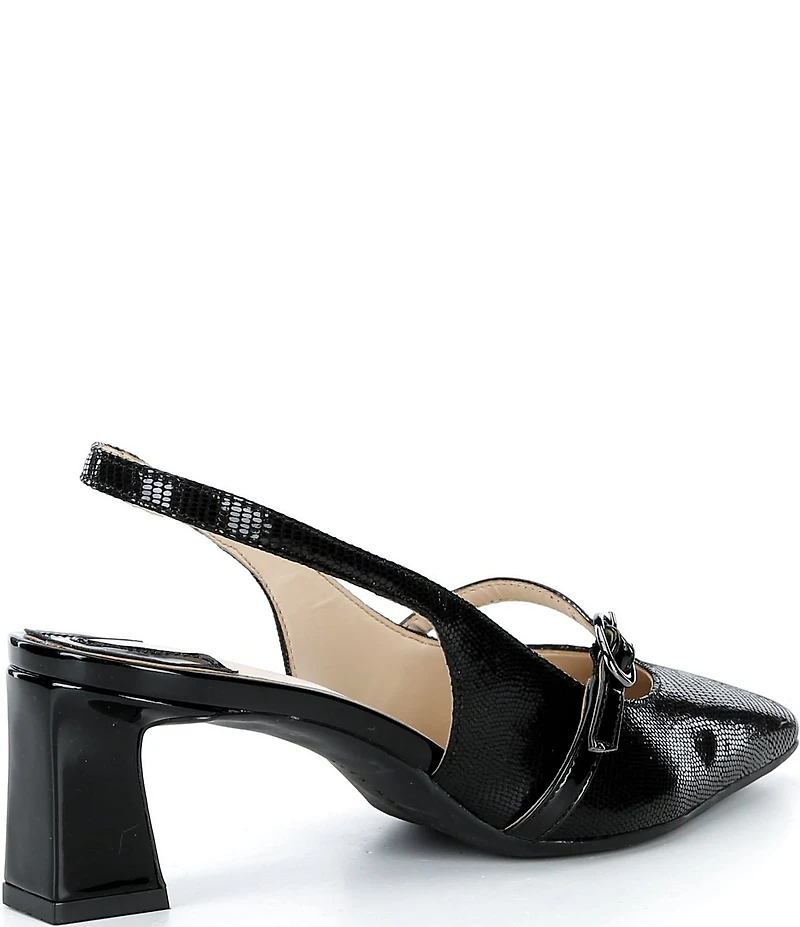 Alex Marie Blair Lizard Embossed Mary Jane Slingback Pumps