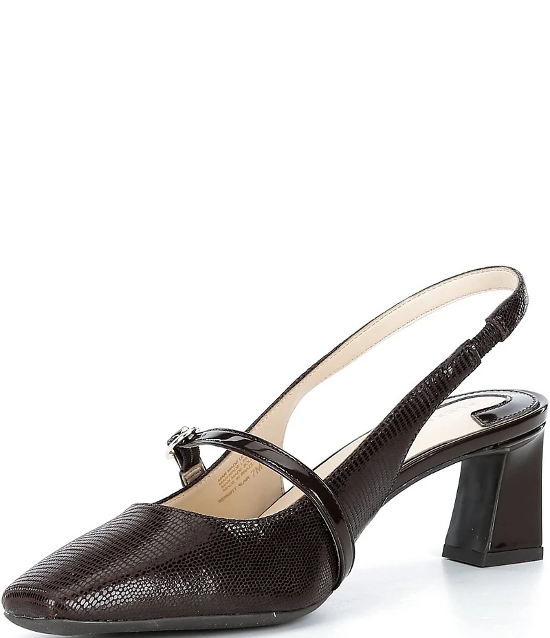 Alex Marie Blair Lizard Embossed Mary Jane Slingback Pumps