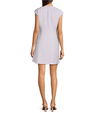 Alex Marie Blair Stretch Ponte Short Sleeve Mini Dress