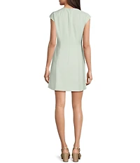 Alex Marie Blair Stretch Ponte Short Sleeve Mini Dress