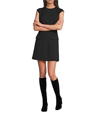 Alex Marie Blair Stretch Ponte Short Sleeve Mini Dress