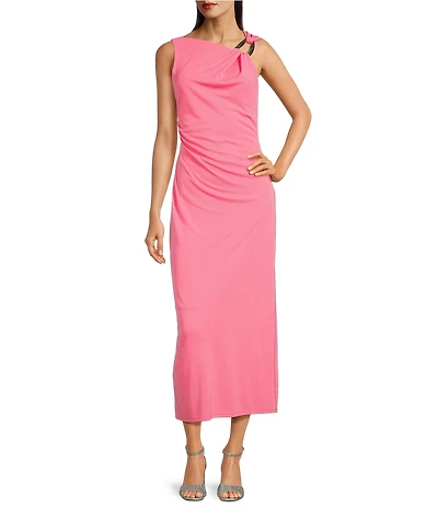 Alex Marie Brianna One Shoulder Matte Jersey Midi Dress