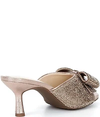 Alex Marie Bridget Two Rhinestone Embellished Bow Dress Slide Sandals