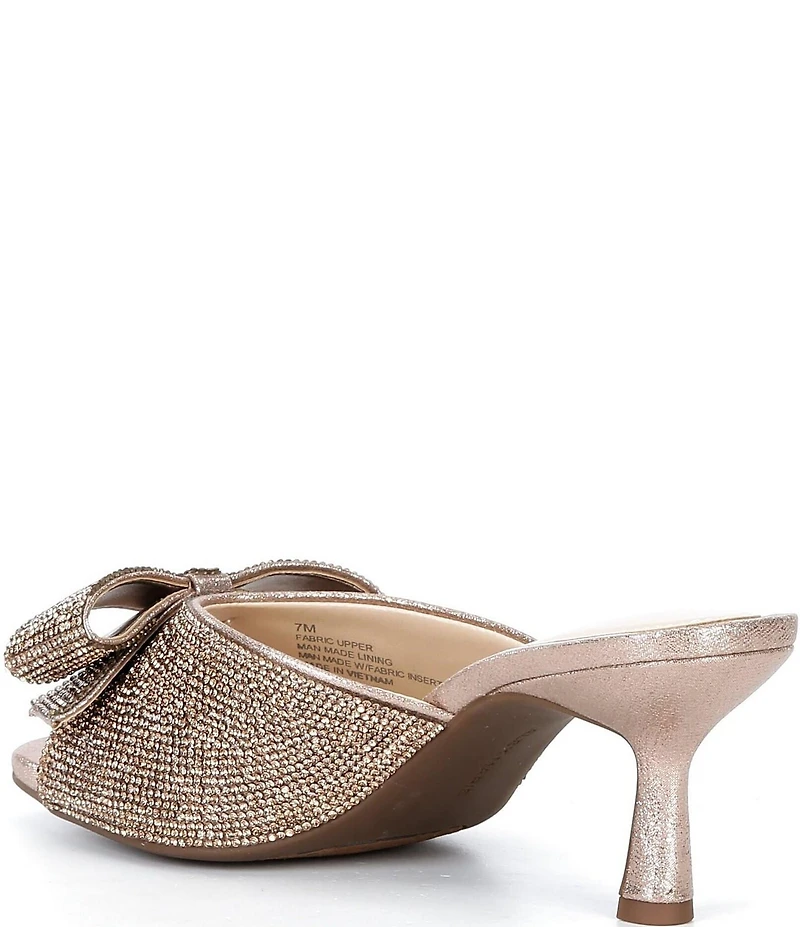 Alex Marie Bridget Two Rhinestone Embellished Bow Dress Slide Sandals