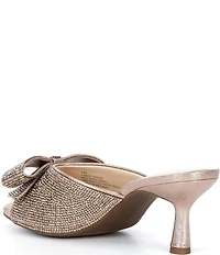 Alex Marie Bridget Two Rhinestone Embellished Bow Dress Slide Sandals