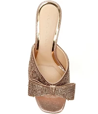 Alex Marie Bridget Two Rhinestone Embellished Bow Dress Slide Sandals