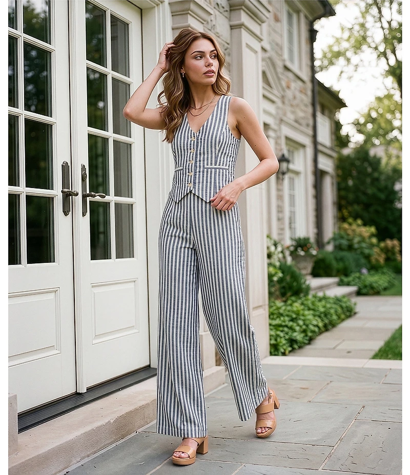 Alex Marie Brooke V-Neck Button Front Coordinating Vest