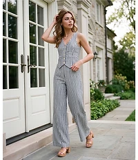 Alex Marie Brooke V-Neck Button Front Coordinating Vest