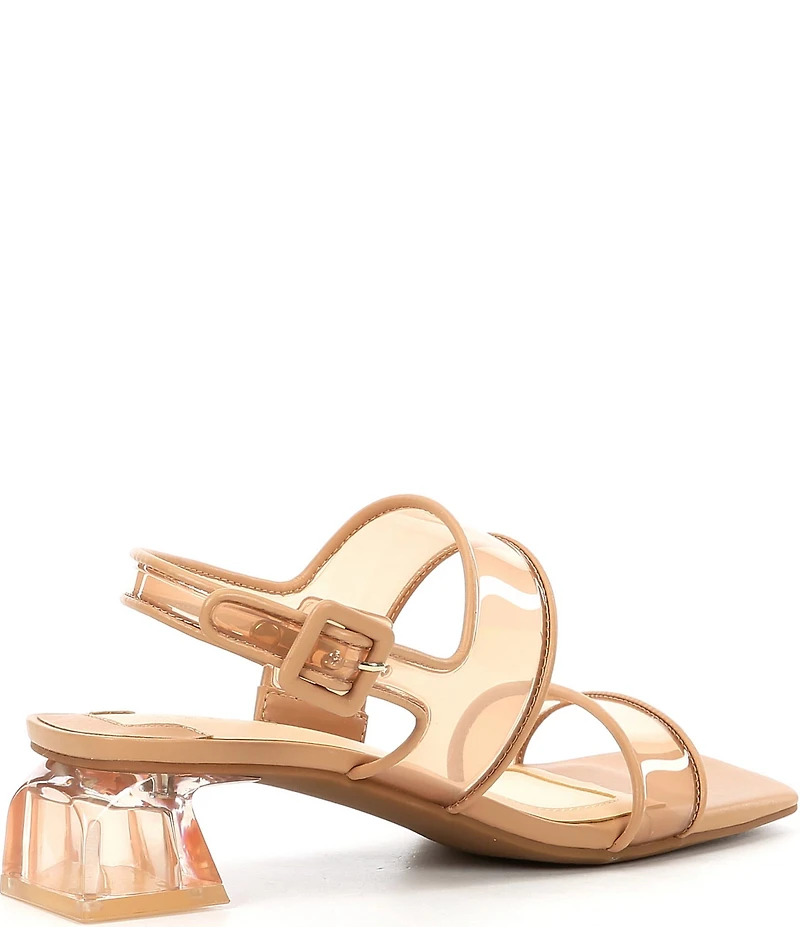 Alex Marie Brooklynn Clear Double Banded Block Heel Sandals