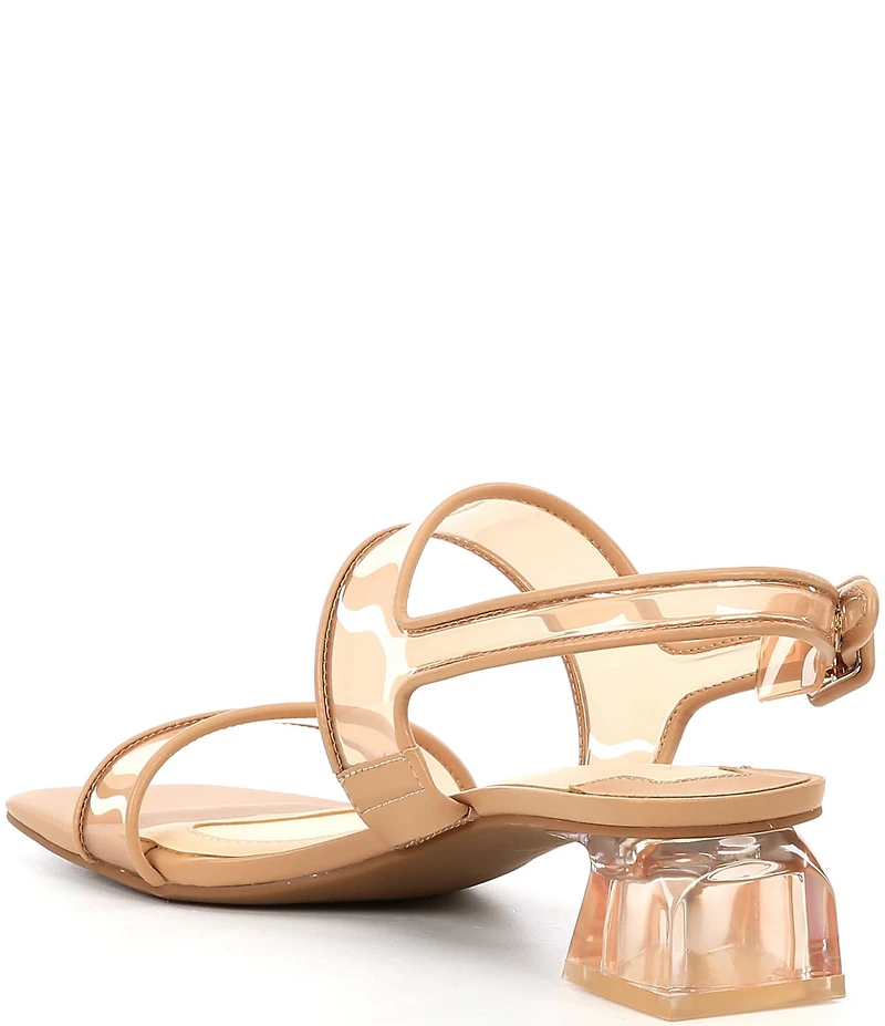 Alex Marie Brooklynn Clear Double Banded Block Heel Sandals