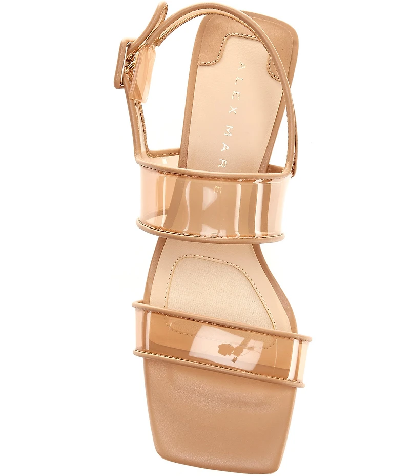 Alex Marie Brooklynn Clear Double Banded Block Heel Sandals