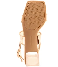 Alex Marie Brooklynn Clear Double Banded Block Heel Sandals