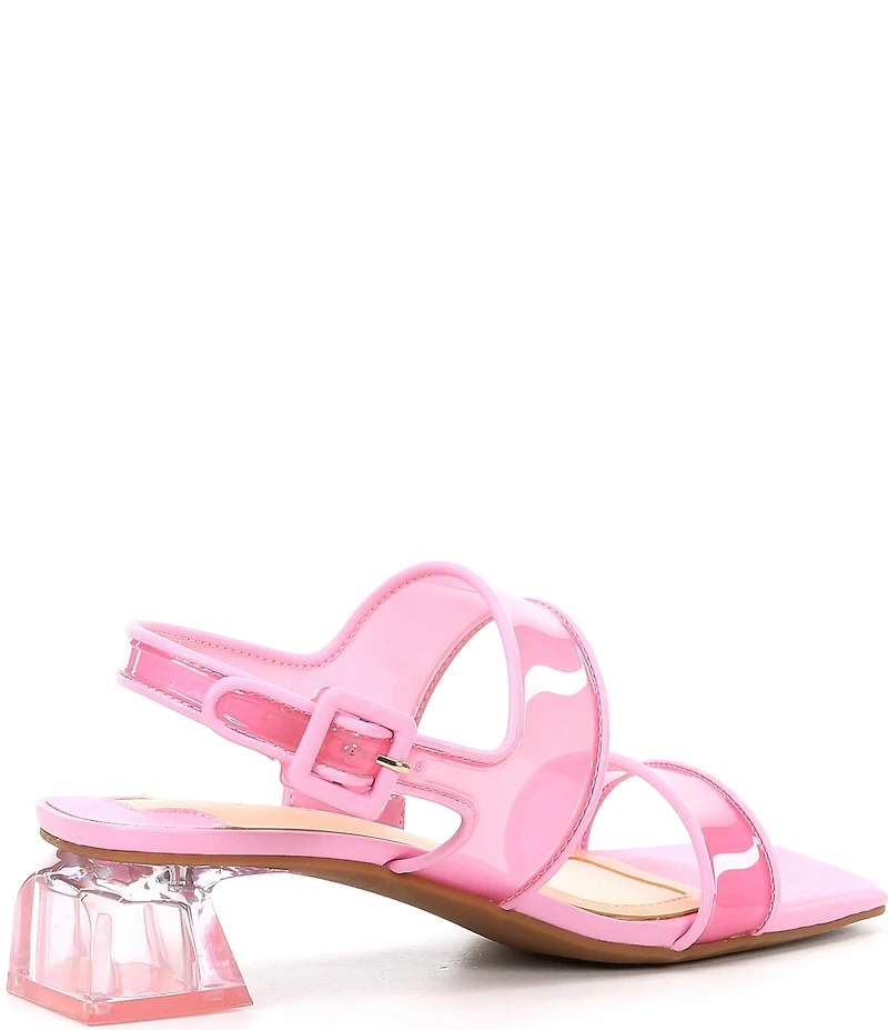 Alex Marie Brooklynn Clear Double Banded Block Heel Sandals