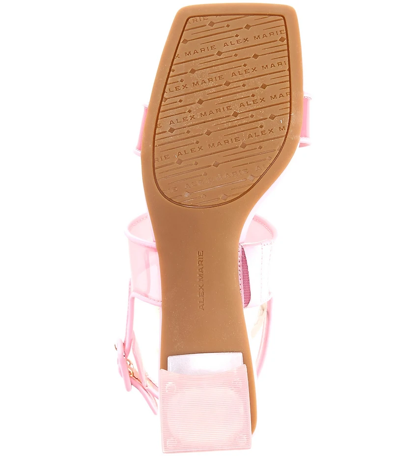 Alex Marie Brooklynn Clear Double Banded Block Heel Sandals